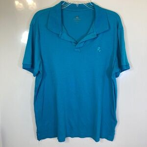 Disney Blue Modern Fit Polo Style Shirt Sz L Blue Embroidered Mickey Mouse